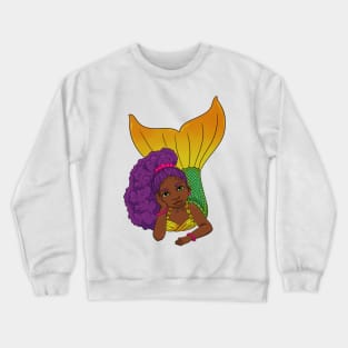 Beautiful Black mermaid girl design Crewneck Sweatshirt